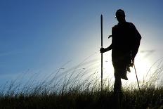 Silhouette of Maasai Warrior, Ngorongoro Crater, Tanzania-Paul Joynson Hicks-Photographic Print