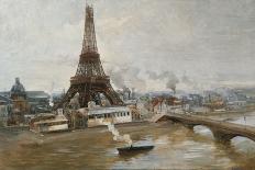 La Tour Eiffel et le Champ-de-Mars en janvier 1889 - les travaux de l'Exposition universelle-Paul-Louis Delance-Framed Stretched Canvas