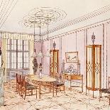 Design for a Dining Room, from 'Documents Architecture Moderne' (Colour Litho)-Paul Ludwig Troost-Framed Stretched Canvas