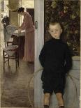 Enfant et femme dans un intérieur-Paul Mathey-Giclee Print