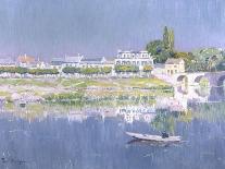 The Seine at Mantes-Paul Mathieu-Framed Stretched Canvas