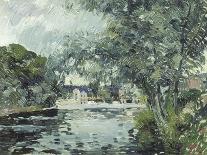 The Seine at Mantes-Paul Mathieu-Framed Stretched Canvas