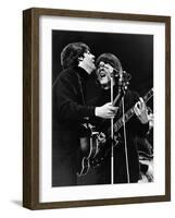 Paul Mccartney and George Harrison on Stage-Associated Newspapers-Framed Photo