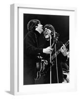 Paul Mccartney and George Harrison on Stage-Associated Newspapers-Framed Photo