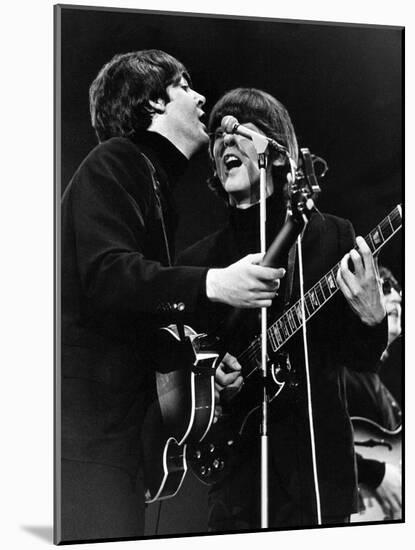 Paul Mccartney and George Harrison on Stage-Associated Newspapers-Mounted Photo