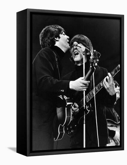 Paul Mccartney and George Harrison on Stage-Associated Newspapers-Framed Stretched Canvas