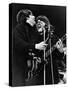 Paul Mccartney and George Harrison on Stage-Associated Newspapers-Stretched Canvas