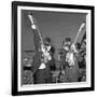 Paul Mccartney and George Harrison Tune their Guitars-Associated Newspapers-Framed Photo