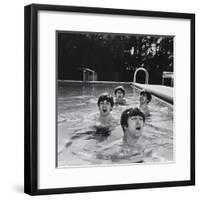 Paul McCartney, George Harrison, John Lennon and Ringo Starr Taking a Dip in a Swimming Pool-John Loengard-Framed Premium Photographic Print