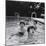 Paul McCartney, George Harrison, John Lennon and Ringo Starr Taking a Dip in a Swimming Pool-null-Mounted Photographic Print