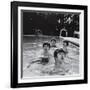 Paul McCartney, George Harrison, John Lennon and Ringo Starr Taking a Dip in a Swimming Pool-null-Framed Premium Photographic Print