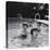 Paul McCartney, George Harrison, John Lennon and Ringo Starr Taking a Dip in a Swimming Pool-null-Stretched Canvas