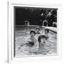 Paul McCartney, George Harrison, John Lennon and Ringo Starr Taking a Dip in a Swimming Pool-null-Framed Photographic Print