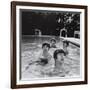 Paul McCartney, George Harrison, John Lennon and Ringo Starr Taking a Dip in a Swimming Pool-null-Framed Photographic Print