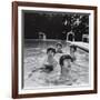 Paul McCartney, George Harrison, John Lennon and Ringo Starr Taking a Dip in a Swimming Pool-null-Framed Photographic Print