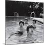 Paul McCartney, George Harrison, John Lennon and Ringo Starr Taking a Dip in a Swimming Pool-null-Mounted Photographic Print