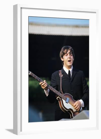 Paul Mccartney Playing Bass and Singing-null-Framed Photographic Print