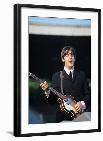 Paul Mccartney Playing Bass and Singing-null-Framed Photographic Print