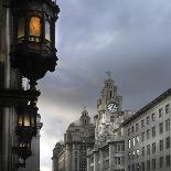 View to City of Liverpool from River Mersey, Liverpool, Merseyside, England, UK-Paul McMullin-Framed Photo