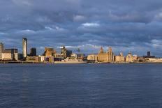 View to City of Liverpool from River Mersey, Liverpool, Merseyside, England, UK-Paul McMullin-Stretched Canvas