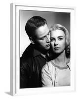 PAUL NEWMAN AND JOANNE WOODWARD in the 50's (b/w photo)-null-Framed Photo