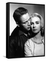 PAUL NEWMAN AND JOANNE WOODWARD in the 50's (b/w photo)-null-Framed Stretched Canvas