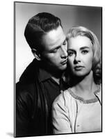 PAUL NEWMAN AND JOANNE WOODWARD in the 50's (b/w photo)-null-Mounted Photo