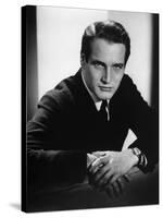 PAUL NEWMAN in the 50's (b/w photo)-null-Stretched Canvas