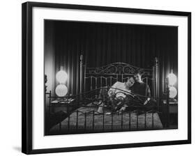 Paul Newman Sitting at Home with His Wife-Gordon Parks-Framed Premium Photographic Print