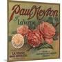 Paul Neyron Brand- La Verne, California - Citrus Crate Label-Lantern Press-Mounted Art Print