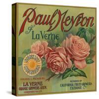 Paul Neyron of La Verne Orange Label - Lordsburg, CA-Lantern Press-Stretched Canvas