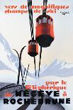 Skiing and Tram-Paul Ordner-Mounted Art Print