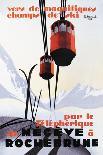 Skiing and Tram-Paul Ordner-Mounted Art Print
