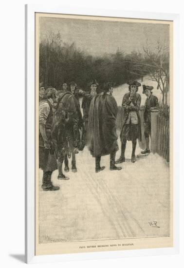 Paul Revere Bringing News to Sullivan-Howard Pyle-Framed Giclee Print