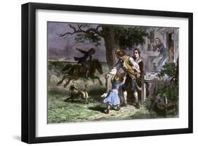 Paul Revere Calling the Lexington Minutemen to Arms, c.1775-null-Framed Giclee Print