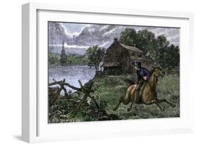 Paul Revere Riding to Lexington to Warn the Minutemen the British Were Coming, 1775-null-Framed Giclee Print