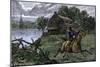 Paul Revere Riding to Lexington to Warn the Minutemen the British Were Coming, 1775-null-Mounted Giclee Print