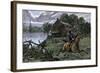 Paul Revere Riding to Lexington to Warn the Minutemen the British Were Coming, 1775-null-Framed Giclee Print