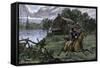 Paul Revere Riding to Lexington to Warn the Minutemen the British Were Coming, 1775-null-Framed Stretched Canvas