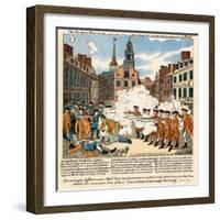 Paul Revere's Engraving of the Boston Massacre, 1770, an Event Leading to the Revolutionary War-null-Framed Giclee Print