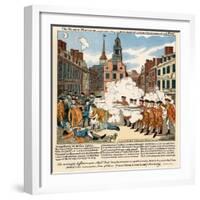 Paul Revere's Engraving of the Boston Massacre, 1770, an Event Leading to the Revolutionary War-null-Framed Giclee Print