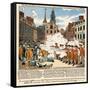 Paul Revere's Engraving of the Boston Massacre, 1770, an Event Leading to the Revolutionary War-null-Framed Stretched Canvas