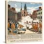 Paul Revere's Engraving of the Boston Massacre, 1770, an Event Leading to the Revolutionary War-null-Stretched Canvas