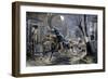 Paul Revere's Ride to Rouse Minutemen before the Battle of Lexington, April 19, 1775-null-Framed Giclee Print