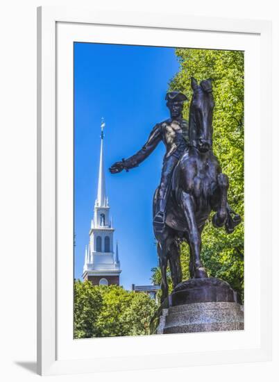 Paul Revere Statue, Old North Church, Freedom Trail, Boston, Massachusetts.-William Perry-Framed Photographic Print