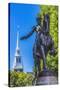 Paul Revere Statue, Old North Church, Freedom Trail, Boston, Massachusetts.-William Perry-Stretched Canvas