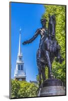 Paul Revere Statue, Old North Church, Freedom Trail, Boston, Massachusetts.-William Perry-Mounted Photographic Print