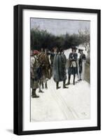 Paul Revere Warning John Sullivan of British Threat at Fort William and Mary, 1774-null-Framed Giclee Print