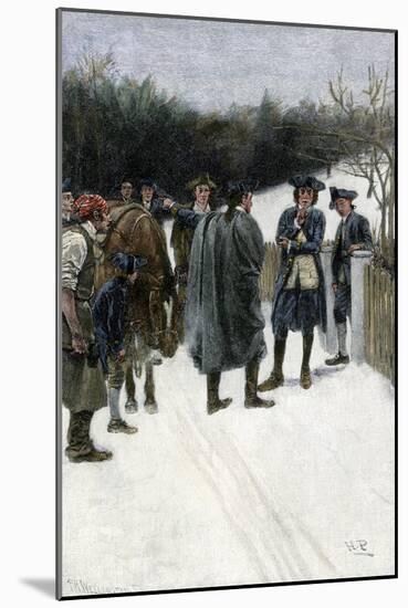 Paul Revere Warning John Sullivan of British Threat at Fort William and Mary, 1774-null-Mounted Giclee Print