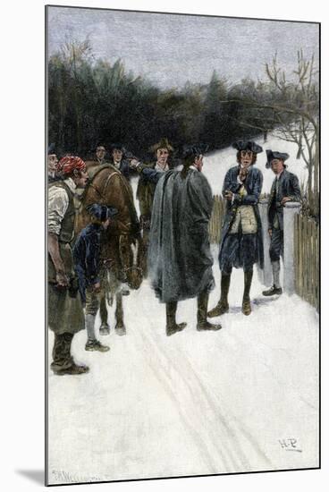 Paul Revere Warning John Sullivan of British Threat at Fort William and Mary, 1774-null-Mounted Giclee Print